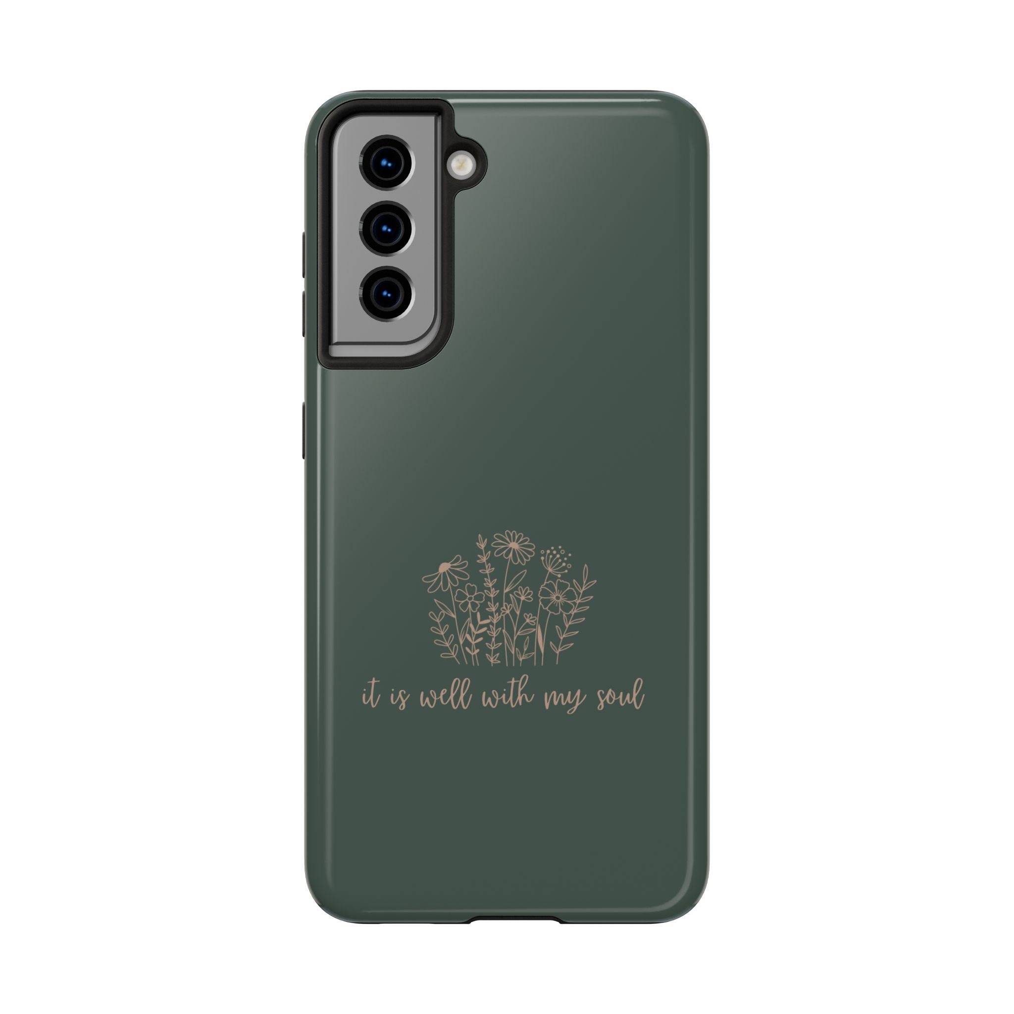 Tough Phone Case — 'It Is Well With My Soul' Floral Protective Phone Cover