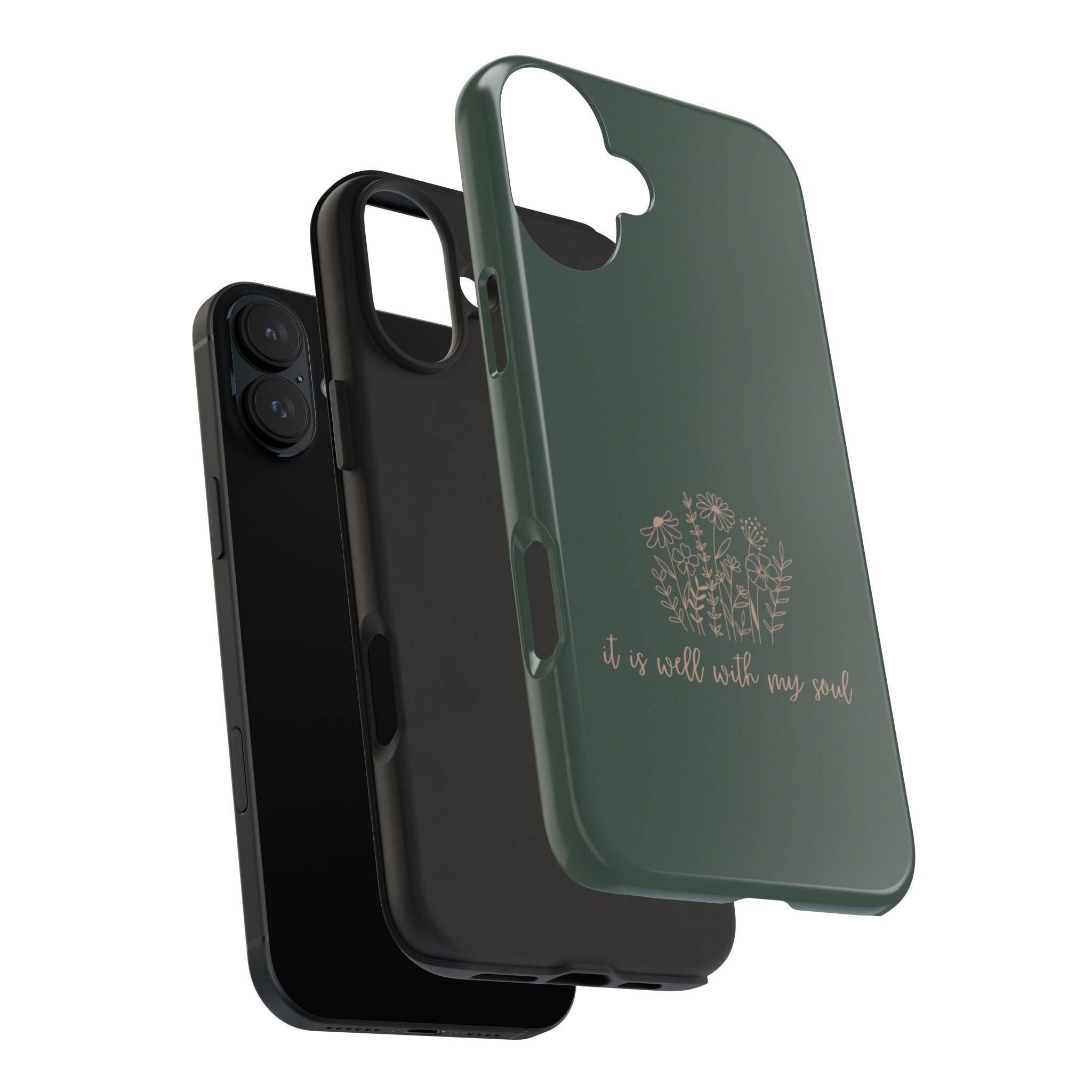 Tough Phone Case — 'It Is Well With My Soul' Floral Protective Phone Cover