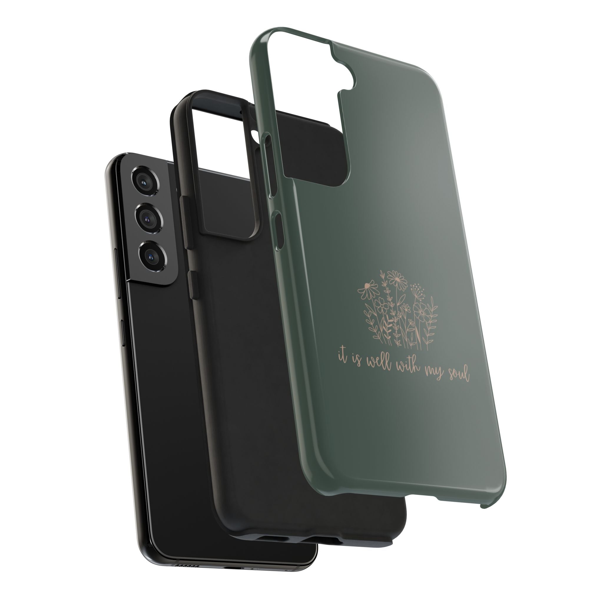 Tough Phone Case — 'It Is Well With My Soul' Floral Protective Phone Cover