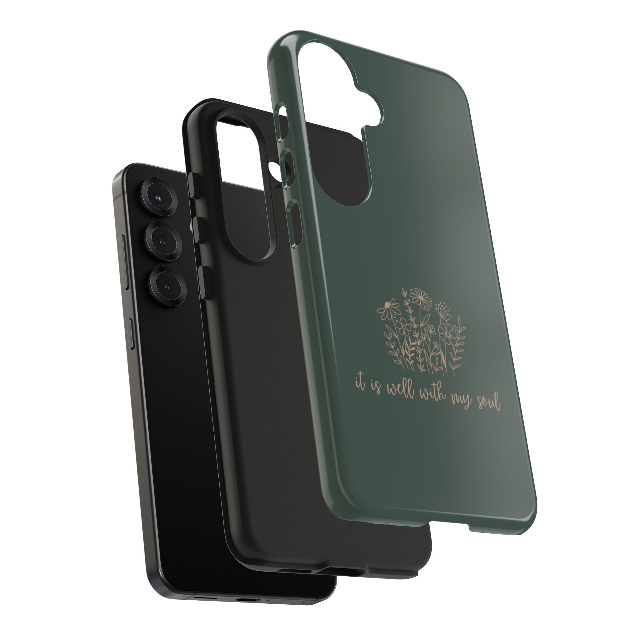 Tough Phone Case — 'It Is Well With My Soul' Floral Protective Phone Cover