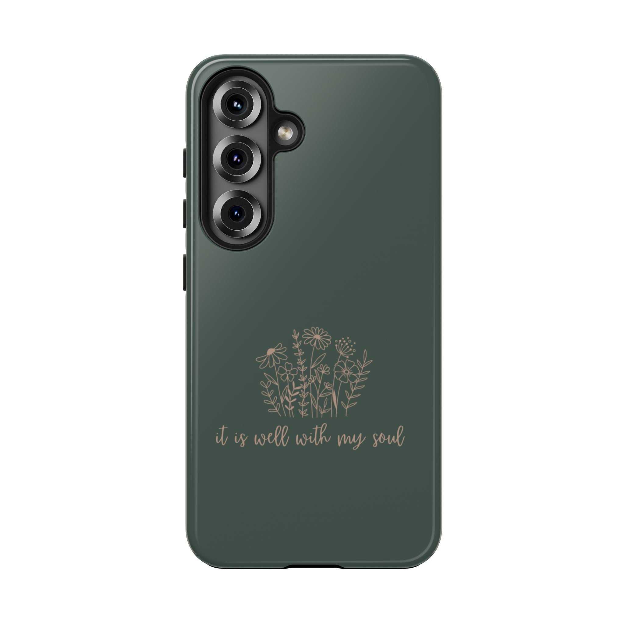 Tough Phone Case — 'It Is Well With My Soul' Floral Protective Phone Cover