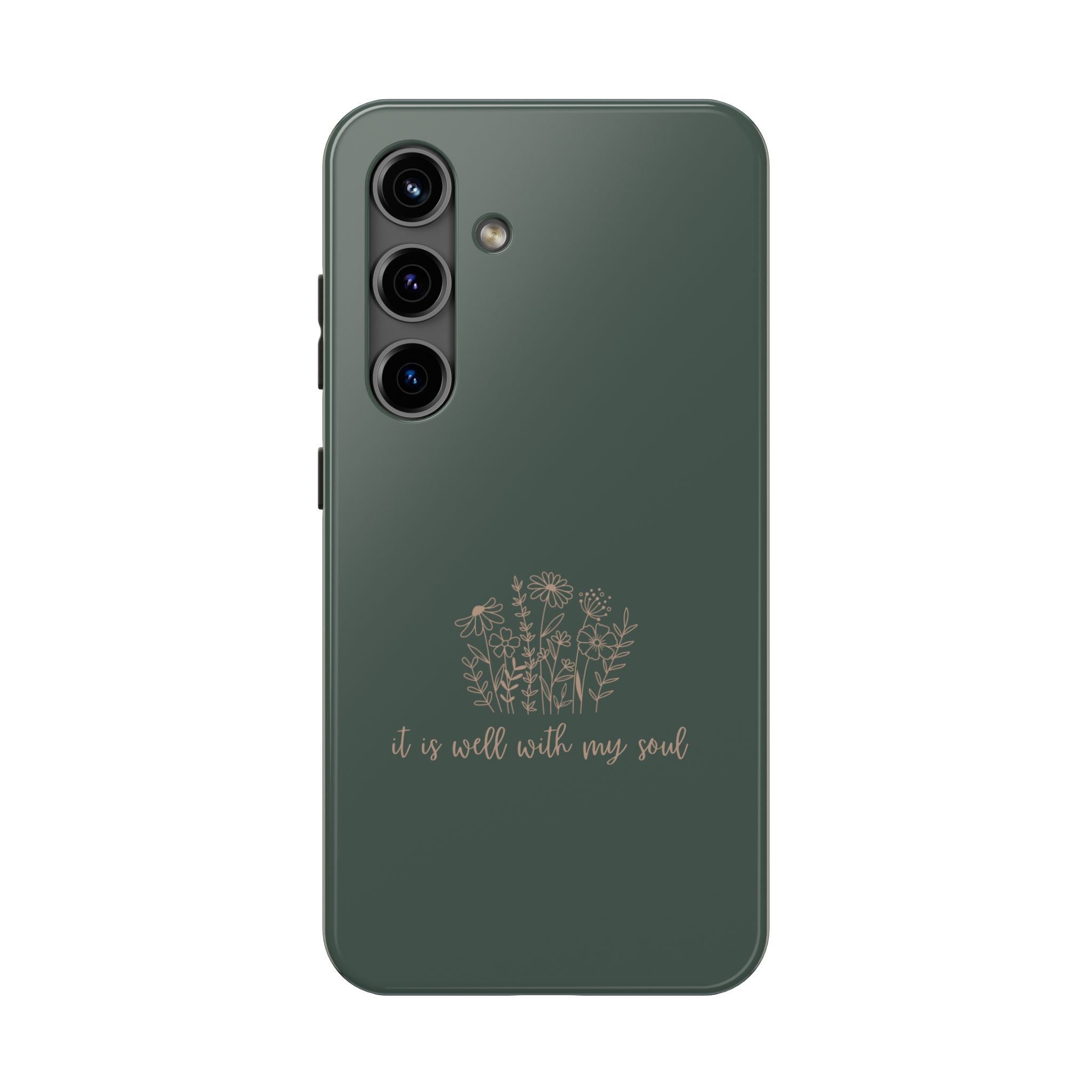 Tough Phone Case — 'It Is Well With My Soul' Floral Protective Phone Cover