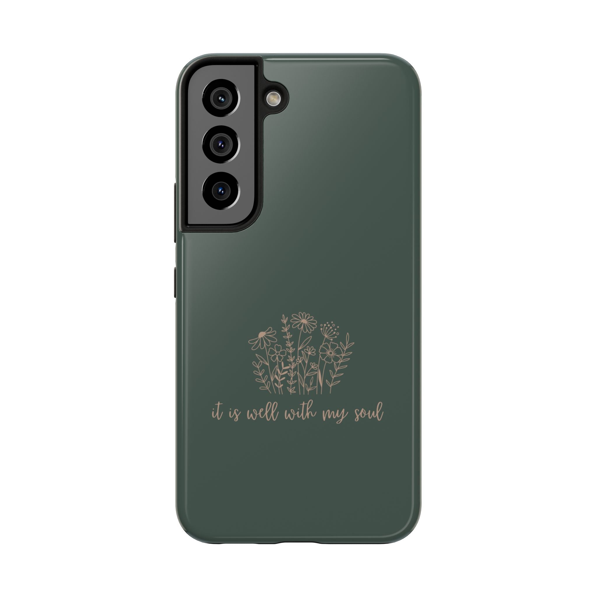 Tough Phone Case — 'It Is Well With My Soul' Floral Protective Phone Cover