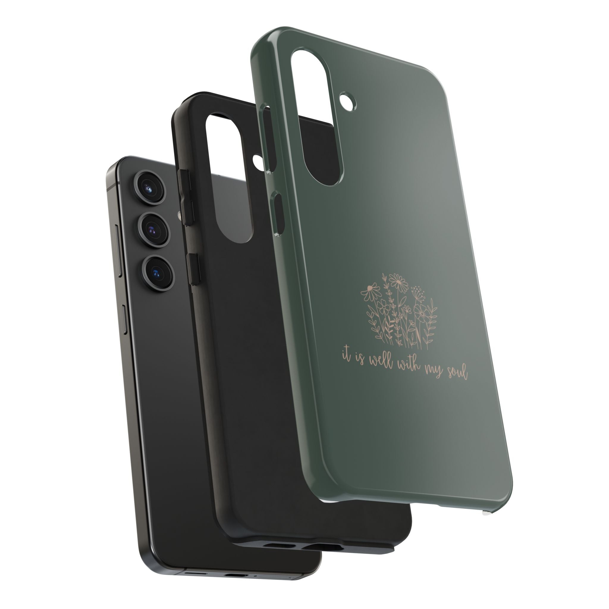 Tough Phone Case — 'It Is Well With My Soul' Floral Protective Phone Cover