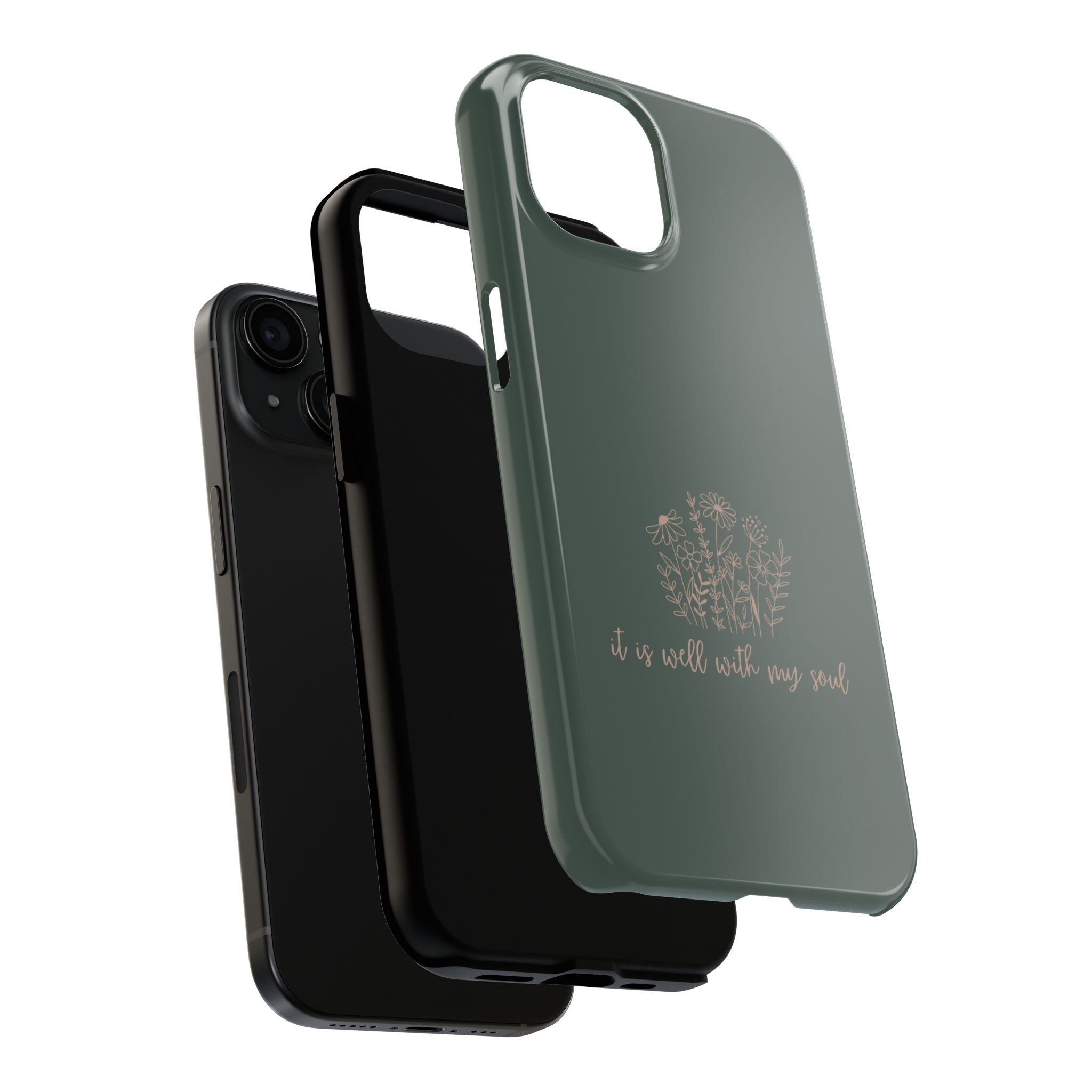 Tough Phone Case — 'It Is Well With My Soul' Floral Protective Phone Cover