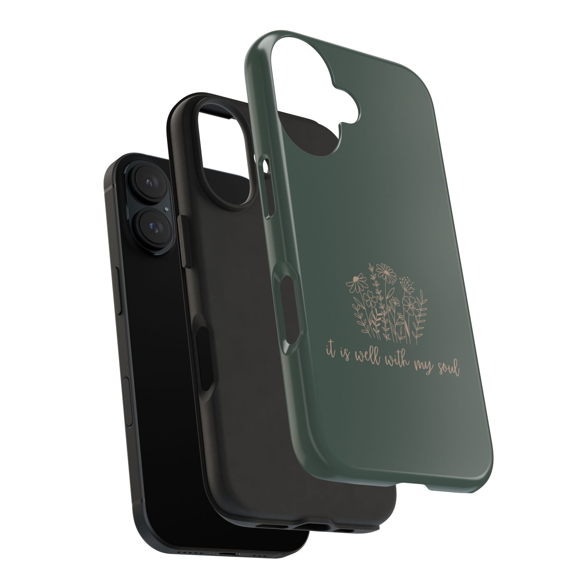 Tough Phone Case — 'It Is Well With My Soul' Floral Protective Phone Cover
