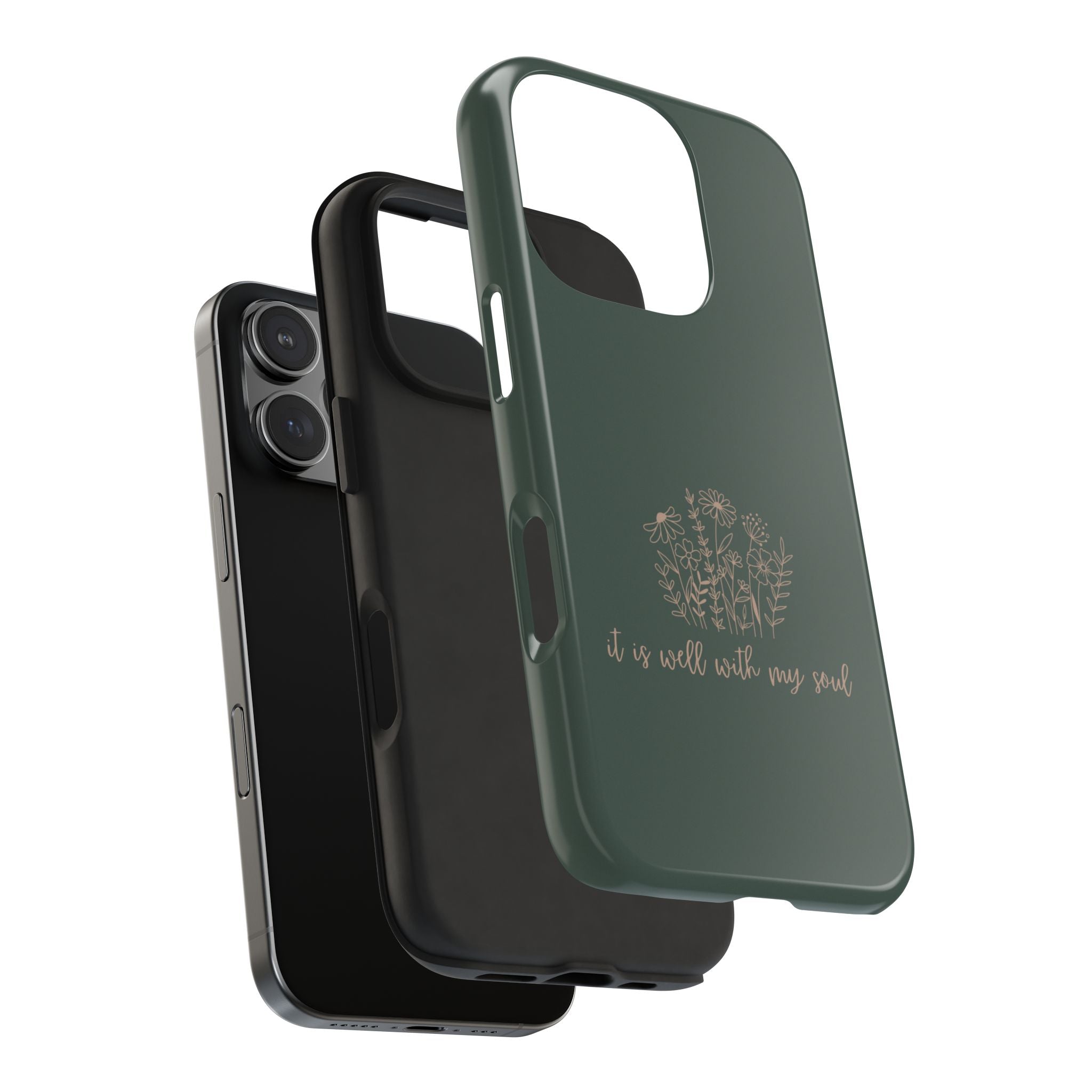 Tough Phone Case — 'It Is Well With My Soul' Floral Protective Phone Cover