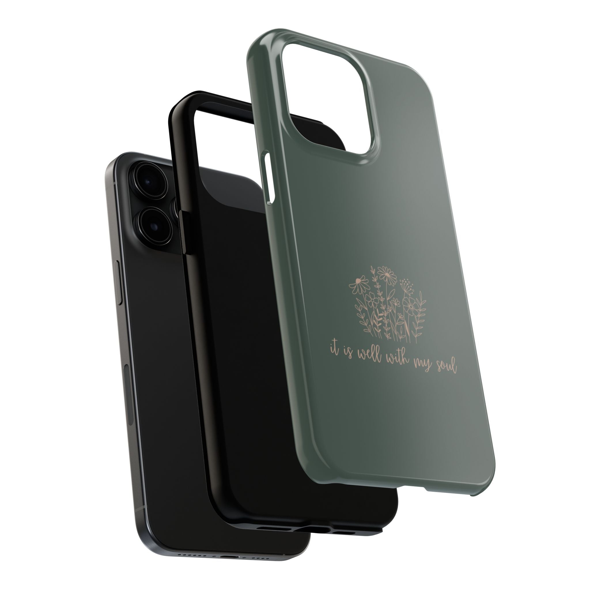 Tough Phone Case — 'It Is Well With My Soul' Floral Protective Phone Cover